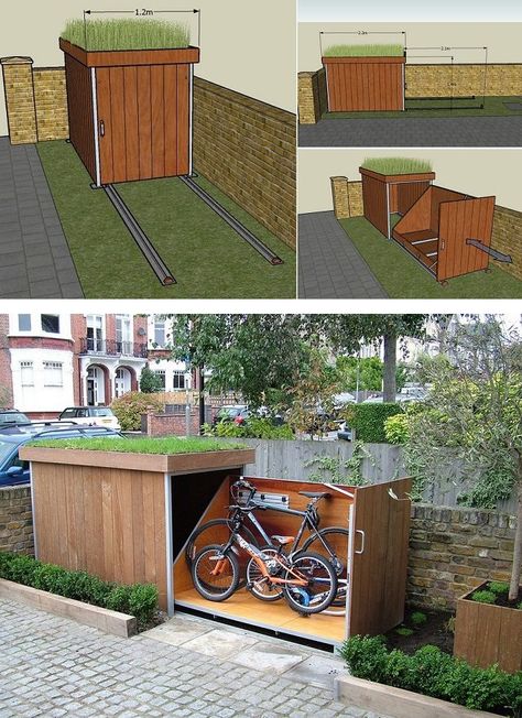 How To Build A Bike Storage Shack | iCreatived Outdoor Bike Storage, Build A Bike, Cheap Garden, Furniture Shops, Outdoor Biking, Bicycle Storage, King's Lynn, Bike Shed, Bike Storage