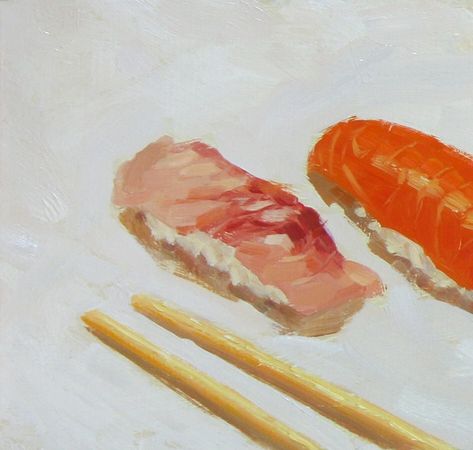 Sushi Painting Acrylic, Sushi Painting, Vincent Giarrano, Art Vibe, Sushi Sushi, Pottery Crafts, Different Media, How Many People, Many People