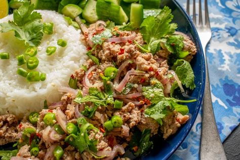 Thai Larb Larb Recipe Thai, Thai Larb, Larb Recipe, Meat Salad, National Dish, Thai Dishes, Taste Made, Thai Restaurant, Glutinous Rice