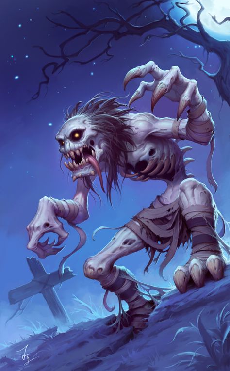 ArtStation - Ghoul, f y Hearthstone Artwork, Ghouls Monster, Comic Book Layout, Warcraft Art, Cool Monsters, Monster Concept Art, Fantasy Monster, Wow Art, Creature Concept Art