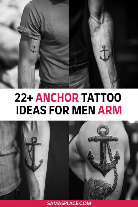 Bold anchor tattoo on a man’s forearm, with intricate detailing and rope elements for a classic look. Anchor Outline Tattoo, Tattoo Chest Men, Tattoo Ideas For Men Arm, Anchor Tattoo Ideas, Men Tiktok, Anchor Compass Tattoo, Small Anchor Tattoos, Compass Tattoo Men, Hairstyles Extensions