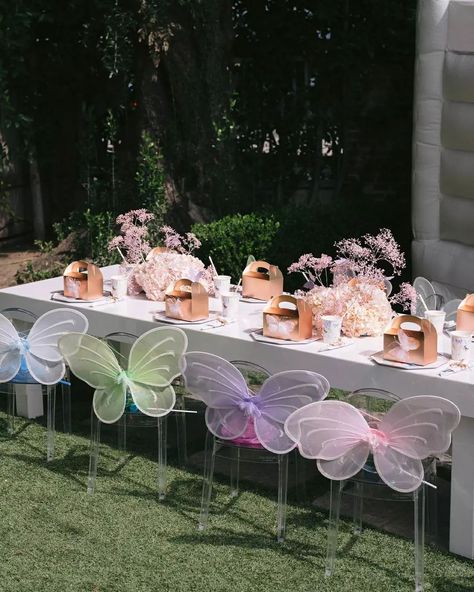 Fairy Theme Birthday Party, Butterfly Themed Birthday Party, Fairy Garden Birthday Party, Fairy Tea Parties, Butterfly Birthday Party, Baby Birthday Themes, Fairy Garden Party, Garden Party Birthday, Bumbo