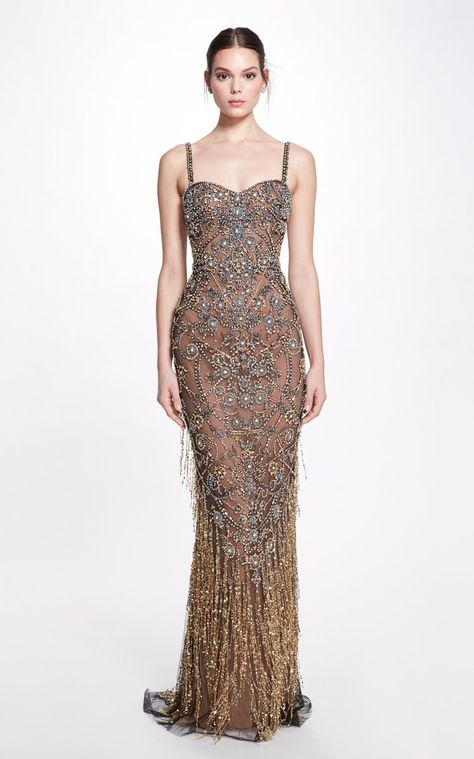 Marchesa Couture, Marchesa Fashion, Sequin Evening Gowns, Gold Gown, Floral Gown, Sequin Gown, Tulle Gown, Couture Gowns, Marchesa