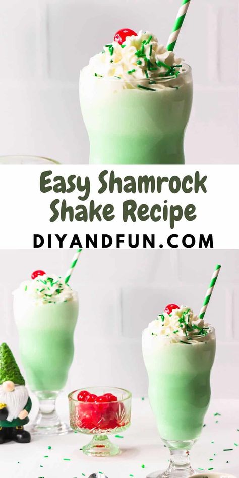 Easy Shamrock Shake Recipe, a favorite minty milkshake treat especially during the St. Patrick's day time of the year. St Patricks Food, Shamrock Shakes, Shamrock Shake Recipe, Most Pinned Recipes, Shamrock Shake, Milkshake Recipes, Day Time, Shake Recipes, Party Food Appetizers