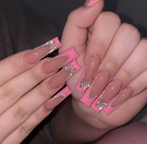 Red Glam Nails, Sanrio Nails, Brown Acrylic Nails, Short Acrylics, Graduation Nails, Manicure Nail Designs, Glamour Nails, Glow Nails, Nail Art Ombre