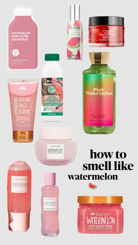 how to smell like watermelon How To Smell Like Peppermint, How To Smell Like Watermelon, Smell Good Combo Summer, Smell Guide, Watermelon Scent, Shower Care, Beauty Shopping List, Body Hygiene, Basic Skin Care Routine