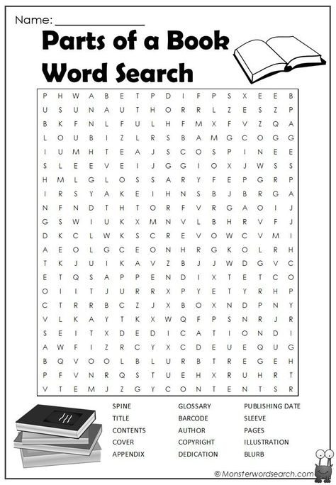 Library Word Search Free Printable, Parts Of A Book Worksheet Free, Library Skills Worksheets Free Printable, Parts Of A Book Activities, Library Activities Elementary, Parts Of A Book Worksheet, Library Activities For Kids, Library Worksheets, Fun Library Activities