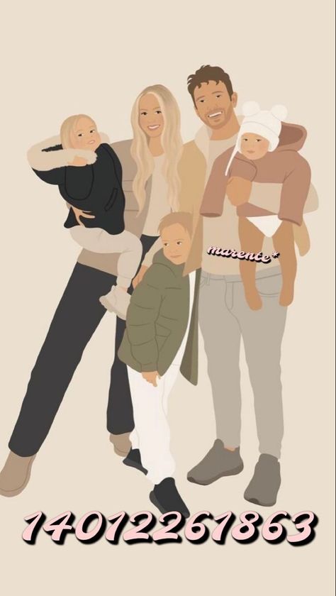 Family Illustration Bloxburg Codes, Bloxburg Picture Codes Family Photo, Family Photo Roblox Decal, Berry Avenue Family Decal Codes, Cute Decals For Berry Ave, Family Photo Codes For Berry Ave, Roblox Family Decal Codes, Family Picture Codes Bloxburg, Berry Avenue Codes Pictures Family Blond