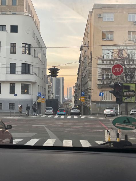 In this picture you see the Old Centre of Belgrade, between those twl roads the new modern Part is rising with skyscrapers and Shopping Malls New Belgrade, Shopping Malls, The Old, Skyscraper, Times Square, Street View, Old Things, Road, Travel