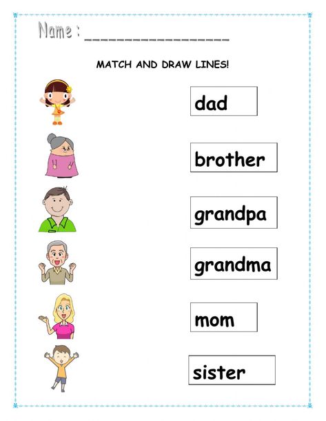 My Family online worksheet for Kindergarten. You can do the exercises online or download the worksheet as pdf. Worksheet On My Family For Kindergarten, Evs For Kindergarten, My Family Activities For Kindergarten, One And Many Worksheet For Kindergarten, My Family Kindergarten Activities, My Family Worksheet For Grade 1, Me And My Family Activities, My Family Worksheets For Kids Preschool, Family English Worksheet