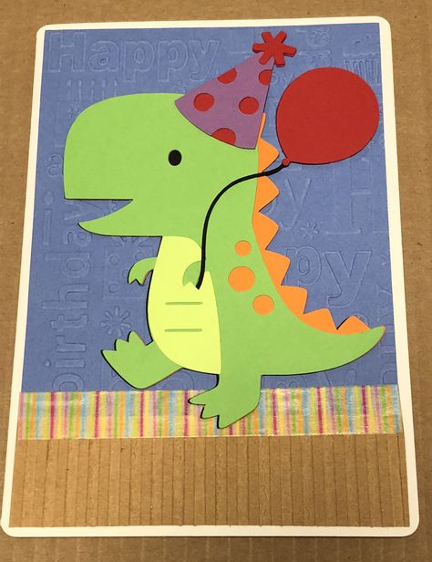 Cute Dinosaur Birthday Cards, Handmade Dinosaur Cards, Dinosaur Cards Handmade, Dinasour Cards, Birthday Crafts For Kids, Dinosaur Birthday Cards, Dinosaur Birthday Card, Craft Activities For Toddlers, Dinosaur Cards