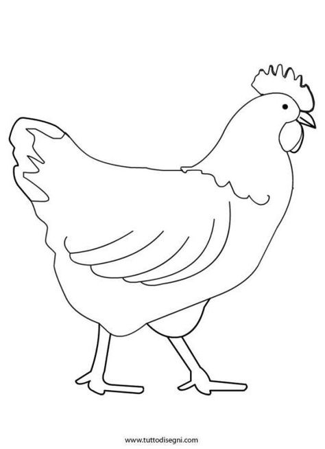 Hen Drawing For Kids, Hen Drawing, Chicken Coloring Pages, Farm Animals Preschool, Chicken Drawing, Chicken Coloring, Farm Animal Coloring Pages, Chicken Crafts, Chicken Pattern