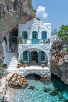 Sky Window, Greek House, Decor Black And White, Dream Life House, Dream Beach Houses, Fantasy House, House Building, Pinterest Aesthetic, Unique Architecture