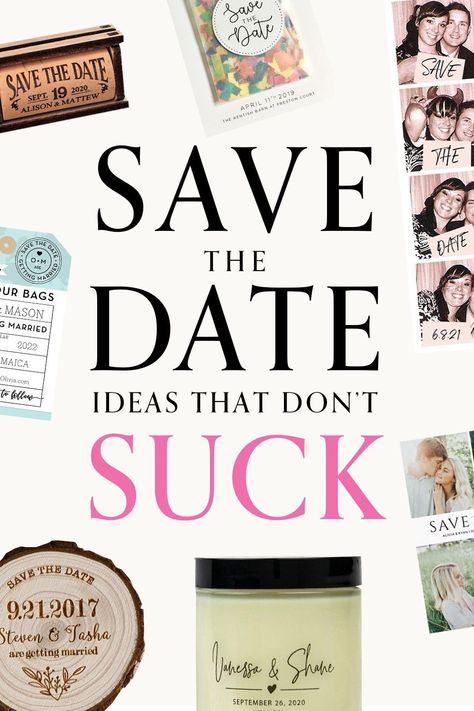 Unique Save The Dates Funny, Interesting Save The Date Ideas, Fun Save The Date Ideas Creative, Unusual Save The Date Ideas, Cool Wedding Save The Date, Affordable Save The Dates, Ideas For Save The Date, Original Save The Date Ideas, Save The Date Gift Ideas