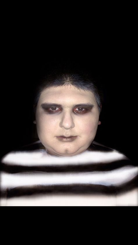 Pugsley Addams makeup! Pugsley Addams Makeup, Pugsly Addams Costume, Pugsley Addams Costume, Hair Dresser Outfits, 90s Movie Character, Addams Makeup, Musical Makeup, Halloween Dress Up Ideas, Pugsley Addams