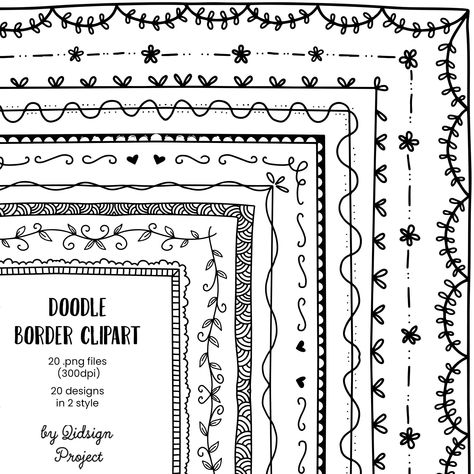 Page Outline Border, Doodle Boarders, Page Decoration Border, Fonts Abc, Drawn Frames, Hand Drawn Border, Create Wedding Invitations, Journal Elements, Doodle Borders