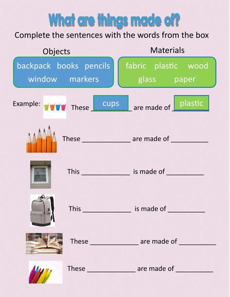 Materials online worksheet for elementary. You can do the exercises online or download the worksheet as pdf. Made Of Made From Worksheet, Materials Worksheet For Grade 1, What Is It Made Of Worksheet, Materials Worksheet Science, Properties Of Materials Worksheet, Mandarin Worksheet, Materials Worksheet, Ricci Rivero, Cambridge Primary