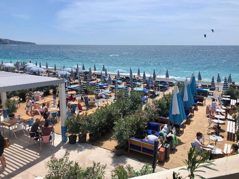 Nice Beach Club, Nice France Beach Clubs, Paris Trip Ideas, Nice France Beach, Coogee Beach, Nice City, Lido Beach, Beach Clubs, Quiet Beach