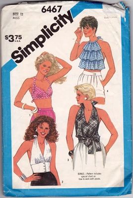 Vintage Halter Top, Halter Corset, Halter Top Pattern, Tops Pattern, Tunic Pattern, Halter Tops, Simplicity Patterns, Vintage Summer, Vintage Sewing Patterns