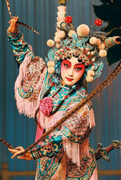 yuan29yuan: “ 武旦 - Pose of Warrior Feminine Grace. ” Beijing Opera, China Culture, Chinese Opera, We Are The World, People Of The World, World Cultures, Chinese Culture, Chinese Art, Costume Design