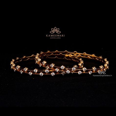 - 22 KT Yellow Gold (48.653 gram) Kameswari Jewellers, Ruby Bangles, Cz Stone, Gold Bangles, Yellow Color, Locket, Diamond Jewelry, Gold Jewelry, Bangles