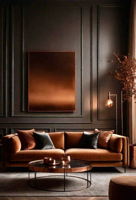 Dark Esthetics, Moody Living Room Ideas, Contemporary Interior Design Living Room, Bali Landscape, Moody Rooms, Moody Interior Design, Burgundy Living Room, Bourbon Room, Nyc Townhouse