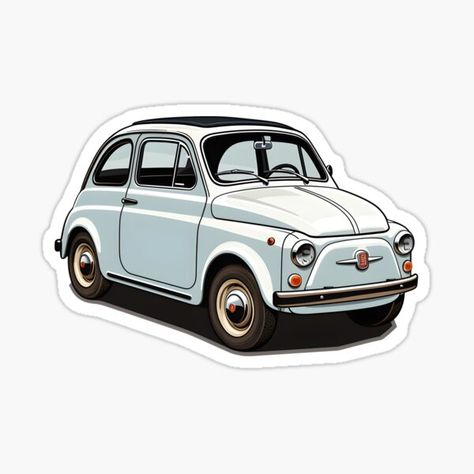 A charming illustration of an old and vintage Fiat 500, depicted in a classic blue shade that highlights its iconic and timeless design. This compact and beloved Italian car is celebrated for its retro appeal and is a treasured collectible for automotive e • Millions of unique designs by independent artists. Find your thing. Vintage Fiat 500, Vintage Fiat, Fiat 500 Vintage, Charming Illustration, Fiat 600, Fiat Models, Car Illustration, Utila, Italian Cars