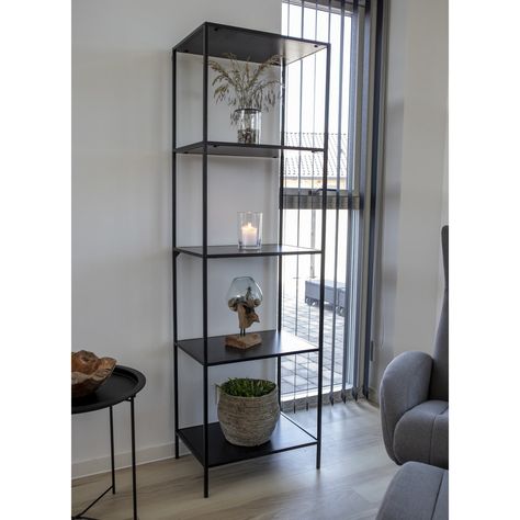 Bookshelf Corner, Tv Room Design, Black Shelves, Regal Design, Etagere Bookcase, Lounge Decor, Living Room Decor Modern, Particle Board, Furniture Projects