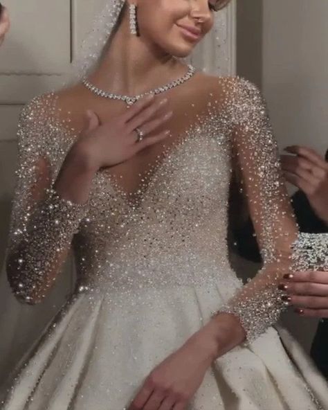 How to Add Sparkle to a Wedding Dress and Turn Up the Glam Written In The Stars Wedding, Wedding Dress Glitter, Celestial Bride, Glittery Wedding Dress, Wedding Dress Ball Gown, Wedding Gowns Online, Glitter Wedding Dress, Bling Wedding Dress, Dreamy Wedding Dress