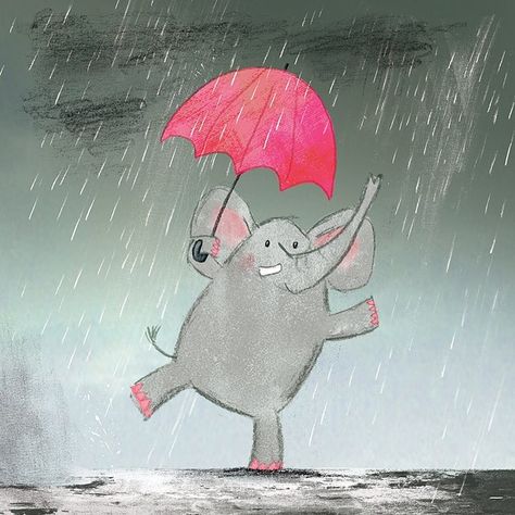 Just singing and dancing in the rain.... dum de dum dum dum da! #kidlitart #colour_collective #illustration #elephant #dancing #brighton_illustrators Funny Elephant, Elephant Crafts, Happy Elephant, Old Paper Background, Rain Art, Elephant Art, An Elephant, Dancing In The Rain, Old Paper