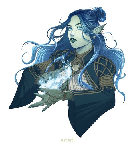 Water Genasi Bard, Sea Elf Female Dnd, Water Genasi, Elf Characters, Dnd Races, Dungeons And Dragons Characters, Dnd Art, Arte Fantasy, Fantasy Inspiration