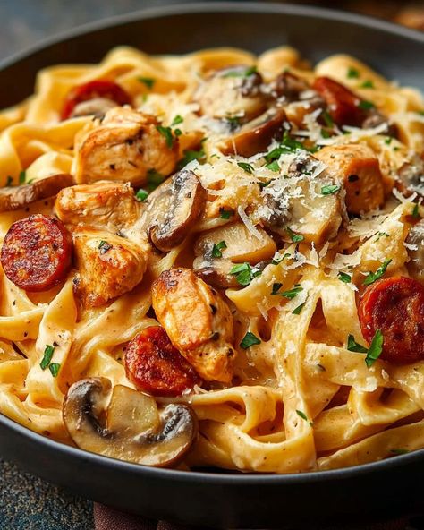 Creamy Cajun Pasta Cajun Dinner Recipes, Cajun Pasta With Sausage, One Pot Cajun Pasta, Cajun Beef, Blended Coffee Recipes, Pasta Cajun, Creamy Cajun Pasta, Crusted Chicken Breast, Pasta Creamy