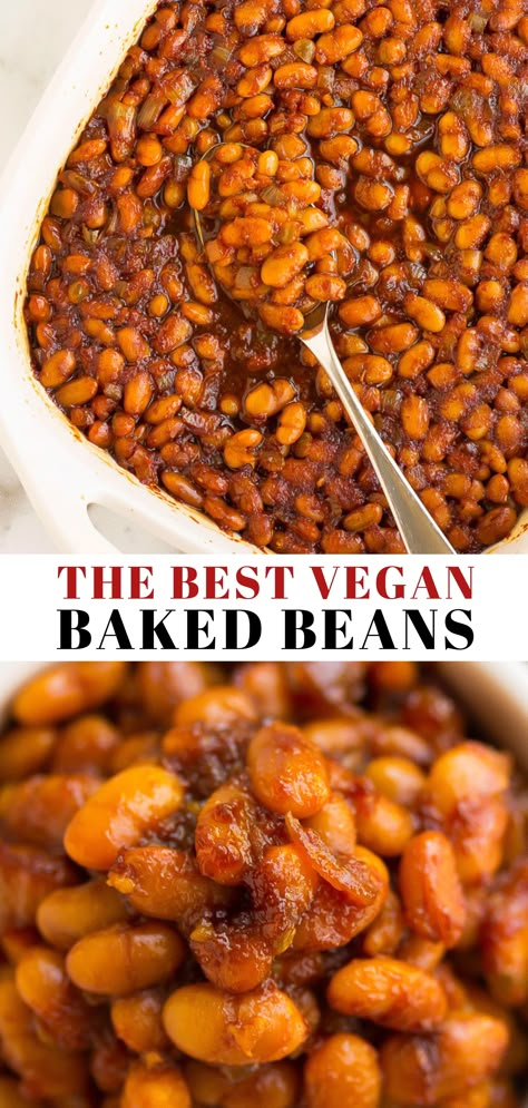 Introducing the best vegan baked beans in the world! Made with canned beans, this recipe is easy and quick! #vegan #plantbased #beans Vegan Baked Beans, Baked Beans Vegan, Canned Baked Beans, Easy Baked Beans, Vegan Baked, Baked Bean Recipes, Vegan Bbq, Vegan Side Dishes, Vegan Beans