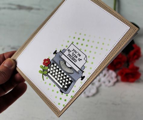 CAS Friendship Day card with SugarPea Designs. #AYSI243, #AAA183, #SugarPeaDesigns, #makeacard Sugarpea Designs, Friendship Day, My Type, Simple Cards, Typewriter, Diy Cards, Stamp Set, North Carolina, Stampin Up