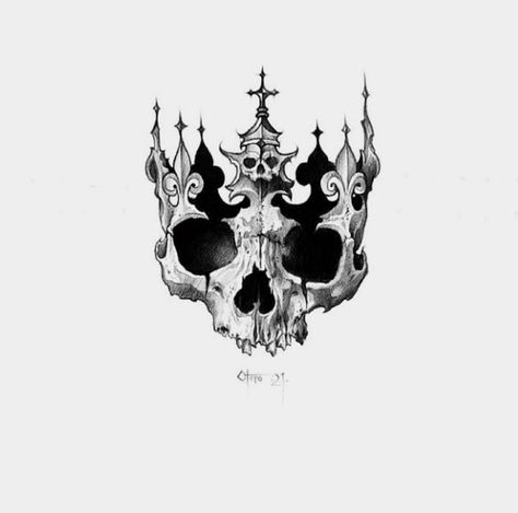 Crowned Skull Tattoo, 3 Crowns Tattoo, 3 Skulls Tattoo Design, Dark Crown Tattoo, Skull Crown Tattoo Design, Skull And Crown Tattoo, Dark Skull Tattoo Design, Skull Crown Tattoo, Macabre Tattoos