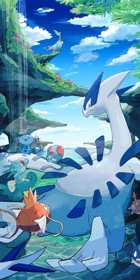 Pokemon Towns, Pokémon Wallpapers, Pokemon Lugia, Digimon Pokemon, Pokemon Poster, Pokemon Backgrounds, Pokemon Universe, Art Pokemon, Cute Pokemon Pictures