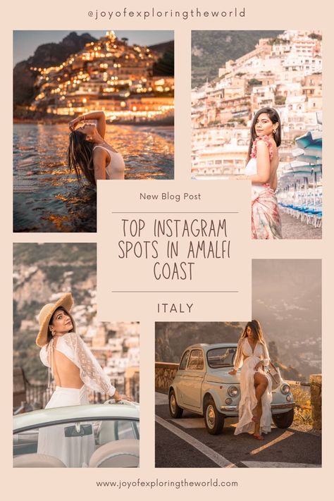 15 BEST Instagram spots in Amalfi Coast – Joy of Exploring The World Amalfi Instagram Spots, Amalfi Coast Poses, Amalfi Coast Photoshoot, Amalfi Coast Instagram Pictures, Amalfi Photoshoot, Amalfi Coast Summer, Amalfi Coast Outfits, Positano Villa, Travel 2025