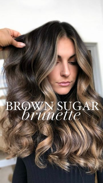 MARINA V SELLECCHIA on Instagram: "BROWN SUGAR brunette ✨ Zone Toning with @redken Shades EQ 📍save this formula for later and let me know if you try it! @behindthechair_com @hairbrained_official @hairbrained_awards @thebtcteam #behindthechair #thebtcteam #btcreelquickie #hairreels #hairvideos #hairtutorial #haireducation #haircolorideas #modernsalon #americansalon #beautylaunchpad #bestofbalayage #mastersofbalayage #beautifulhair #trendinghair #longhair #moneypiece #wavyhair #brunette #brunettebalayage #brunettehair #caramelbalayage #brondebalayage #brunettespecialist #dimensionalbrunette #dimensionalcolor #formulabreakdownpos #hba10brunettevideo" Brown Sugar Brunette Hair, Brown Sugar Brunette Balayage, Brown Sugar Brunette, Brown Hair Inspiration, Reverse Balayage, Dimensional Brunette, Redken Shades, Brunette Hair With Highlights, Redken Shades Eq