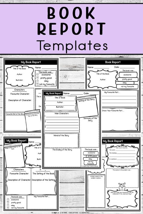 3rd Grade Book Report Free Printable, How To Write A Book Report Middle School, Third Grade Book Report Template, One Page Book Report, Fourth Grade Book Report, Book Report Template 3rd Grade, Homeschool Book Report Template, Book Report Template High School, Blank Book Ideas