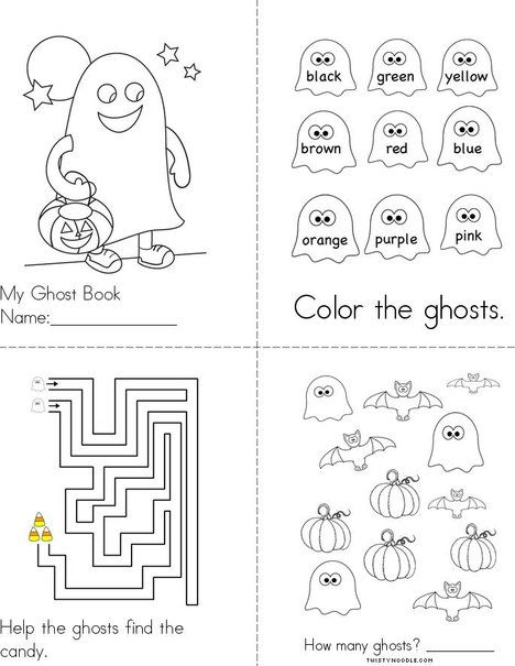 Ghost Book from TwistyNoodle.com Ghost Worksheets, Halloween Worksheet, Holiday Worksheets, October Activities, Writing Games, Ghost Books, Halloween Worksheets, Halloween Crafts For Toddlers, Fall Art Projects