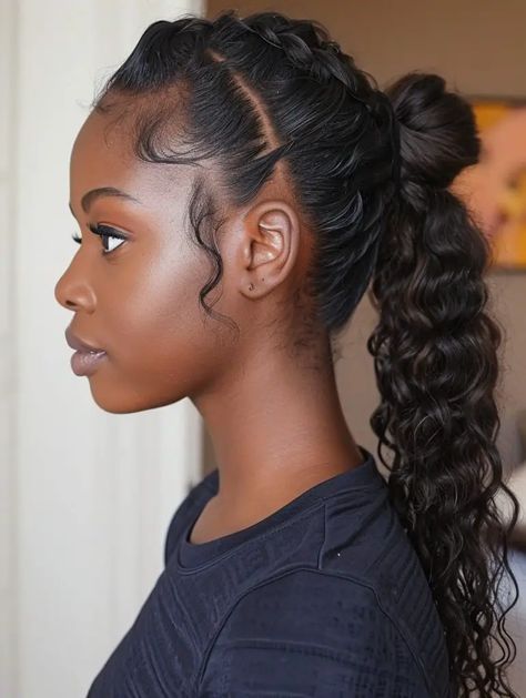 Wave Ponytail Black Women, Ponytail Black Women, High Curly Ponytail, Ponytail Hairstyles For Black Women, Fashion Ponytail, Wave Ponytail, Afro Ponytail, Voluminous Ponytail, Perfect Ponytail