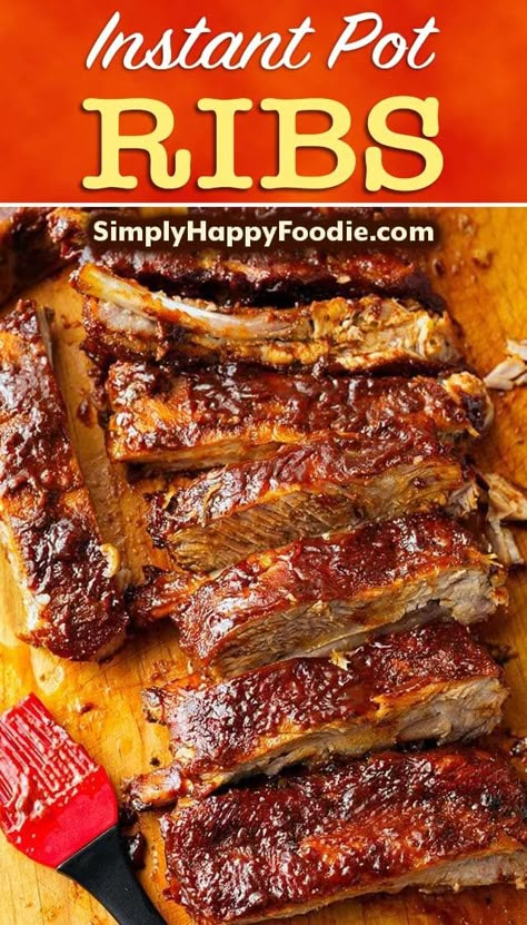 Instapot Ribs, Instant Pot Baby Back Ribs, Pressure Cooker Ribs, Instant Pot Ribs Recipe, Instant Pot Ribs, Simply Happy Foodie, Dinner 2023, Ww Dinner, Ms Recipes