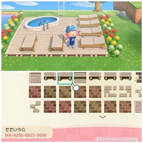 Deck Patterns, Animal Crossing Patterns, Raised Platform, Acnh Paths, Ac Codes, Codes Animal Crossing, Acnh Patterns, Animal Crossing 3ds, Ac New Leaf