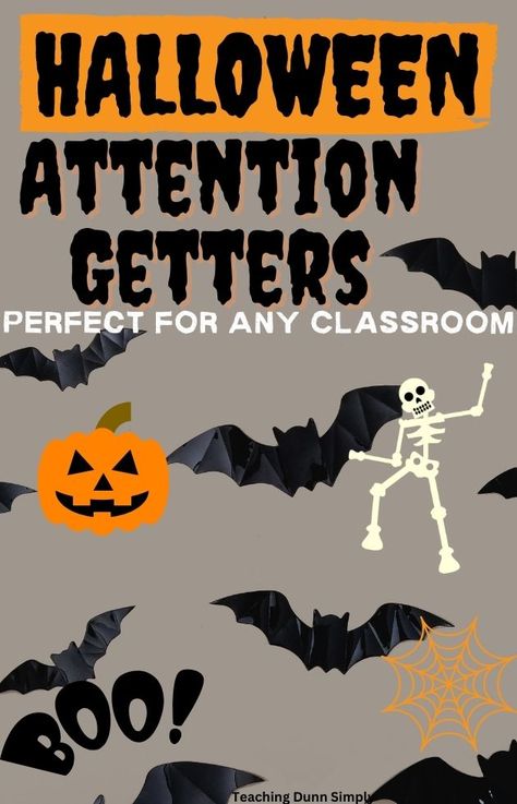 Halloween Call And Response, Halloween Behavior Management, October Classroom Management, Attention Getters For Teachers, Classroom Cheers, Class Incentives, Attention Getters, Classroom Behavior Chart, October Classroom