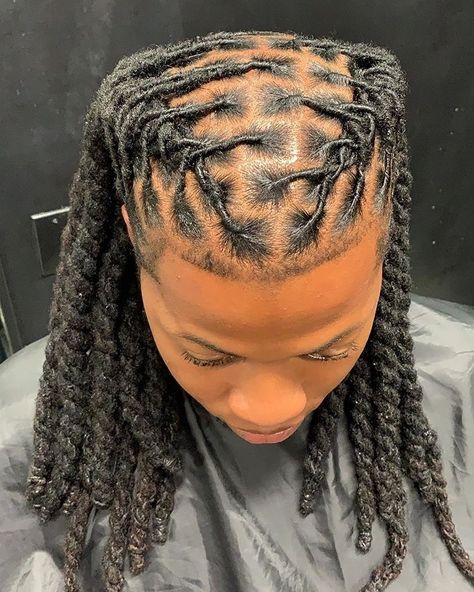 Men Loc Hairstyles Dreads, Loc Updo For Men, Male Loc Hairstyles, Unisex Loc Styles, Thick Locs Styles For Men, Barrel Locs Dreads Men, Men’s Hairstyle Locs, Mens Locs Hairstyles, Mens Loc Styles