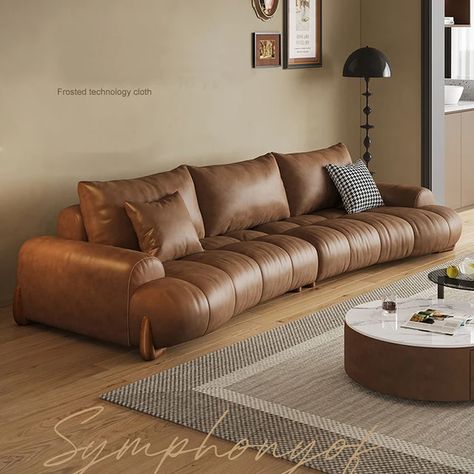 Italian Fabric Living Room Sofa Set Living Room Sofa Set with Stools / Big U Shape Cloth Couch Lazy Sofas for Home Furniture - AliExpress Light Brown Leather Couch, Brown Leather Couch Living Room, Luxury Leather Sofas, Curved Couch, Cottagecore Kitchen, Leather Couches Living Room, Brown Leather Couch, Leather Sofa Living Room, Unique Sofas