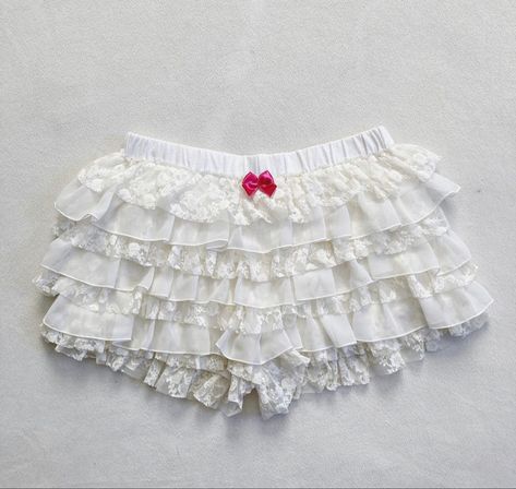 Lace Bloomers, Frilly Shorts, Bloomer Shorts, Ruffle Bloomers, Fairy Clothes, Shorts Women, Lace Fashion, Cute Skirts, 2000s Fashion