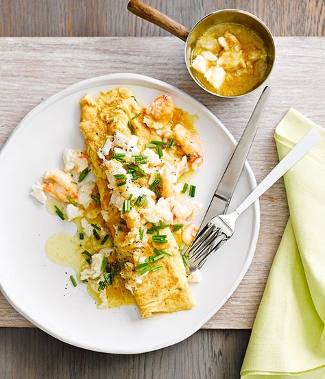 Crab omelette with miso butter recipe :: Gourmet Traveller Crab Omelette, Miso Recipe, Miso Butter, Omelets Recipe, Omelette Recipe, Crab Recipes, Recipe Roundup, Butter Recipe, Food Magazine