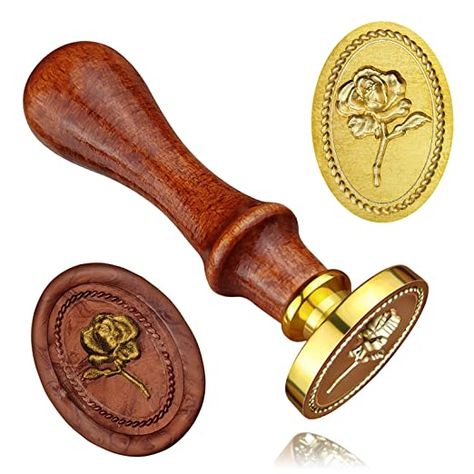 Amazon.com: Rose Wax Seal Stamp, 3D Embossed Wax Stamp, Vintage Sealing Stamp, Brass Head with Wooden Handle for Christmas Gifts, Wedding, Birthday, Invitation : Arts, Crafts & Sewing Rose Wax Seal, Christmas Birthday Invitations, Art Christmas Gifts, How To Write Calligraphy, Wooden Stamps, Wax Stamp, Wax Seal Stamp, Seal Stamp, Art Christmas