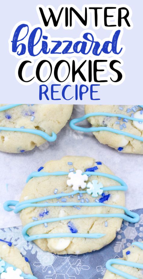 Blizzard Cookies, Snowflake Sprinkles, Molded Cookie Recipe, Winter Blizzard, Snow Cookies, Theme Snack, Winter Snack, Prek Ideas, Winter Baking